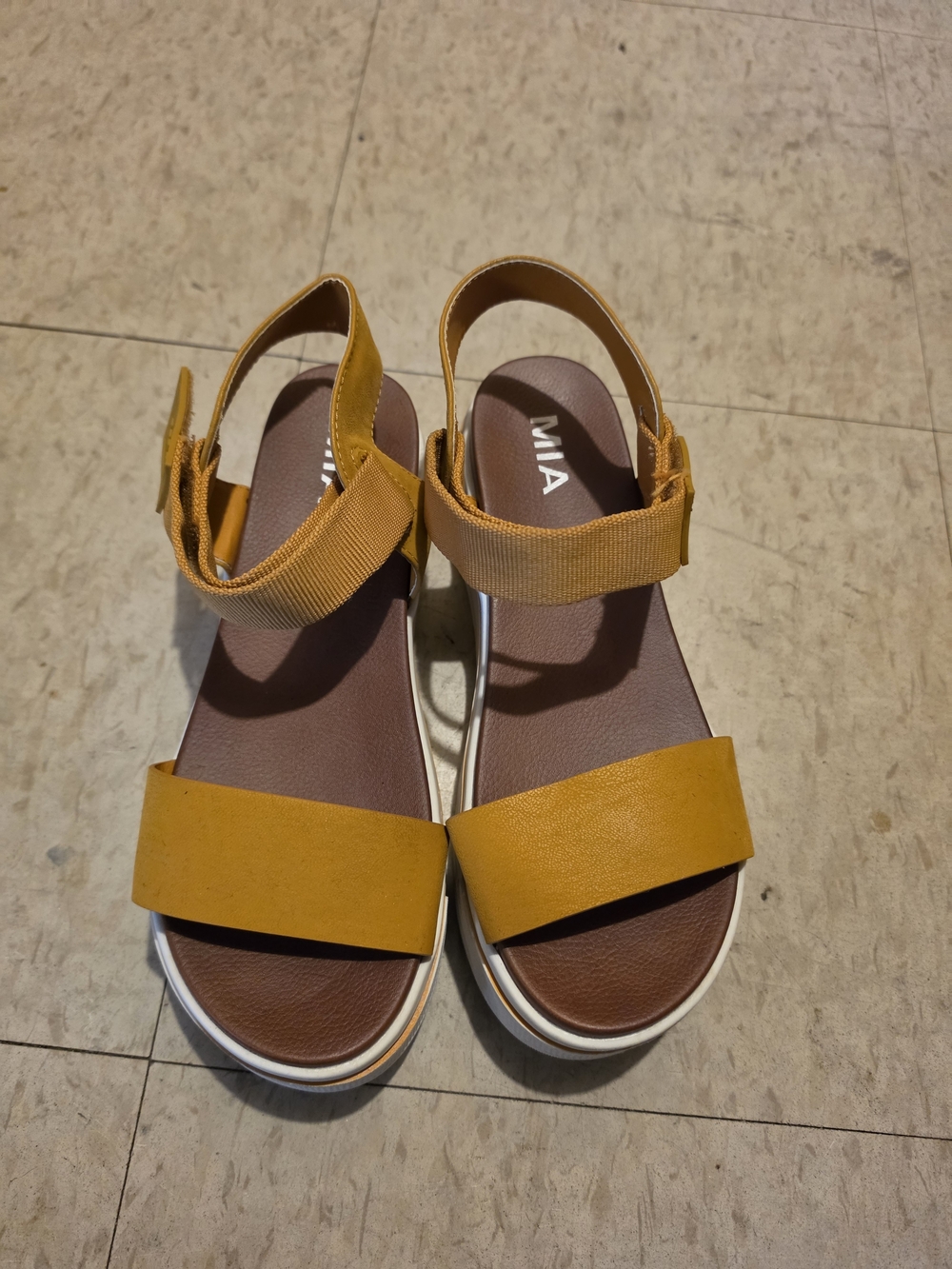 MIA Women's Mustard Yellow Slingback Sandals